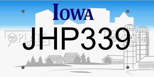 JHP339 Iowa License Plate