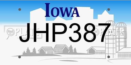 JHP387 Iowa License Plate