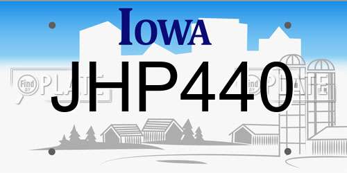 JHP440 Iowa License Plate