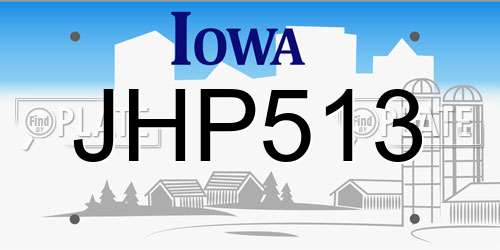 JHP513 Iowa License Plate