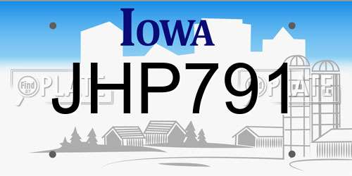 JHP791 Iowa License Plate