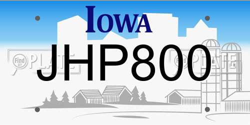 JHP800 Iowa License Plate