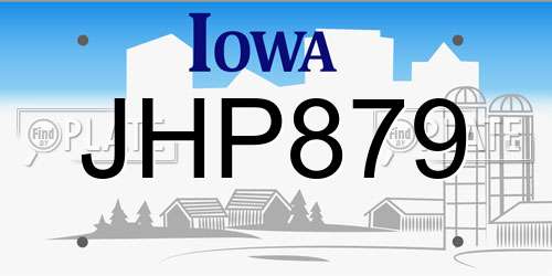 JHP879 Iowa License Plate
