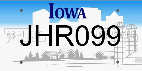 JHR099 Iowa License Plate