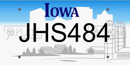 JHS484 Iowa License Plate