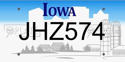 JHZ574 Iowa License Plate