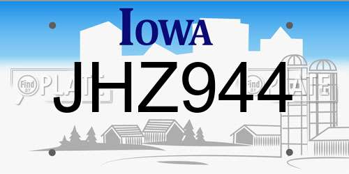 JHZ944 Iowa License Plate
