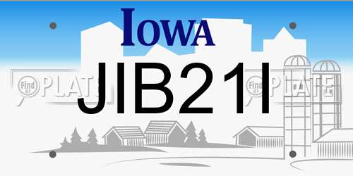 JIB21I Iowa License Plate