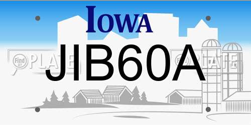 JIB60A Iowa License Plate