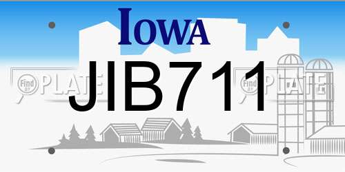 JIB711 Iowa License Plate