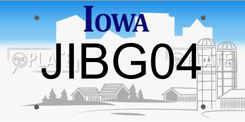 JIBG04 Iowa License Plate
