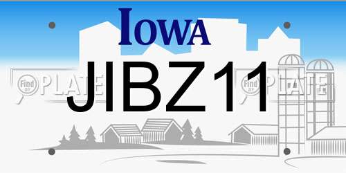 JIBZ11 Iowa License Plate