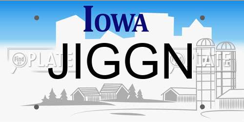 JIGGN Iowa License Plate