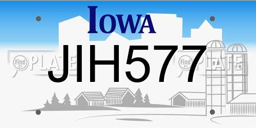 JIH577 Iowa License Plate