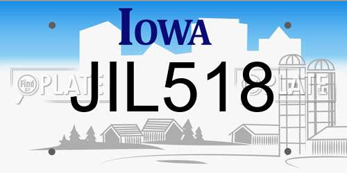 JIL518 Iowa License Plate