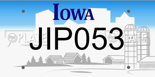 JIP053 Iowa License Plate