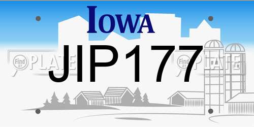 JIP177 Iowa License Plate