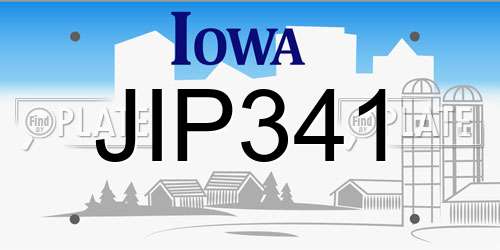 JIP341 Iowa License Plate