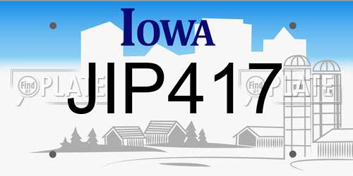 JIP417 Iowa License Plate