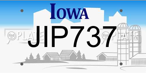 JIP737 Iowa License Plate