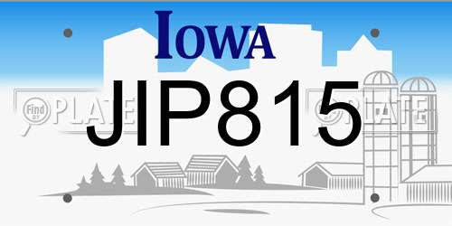 JIP815 Iowa License Plate