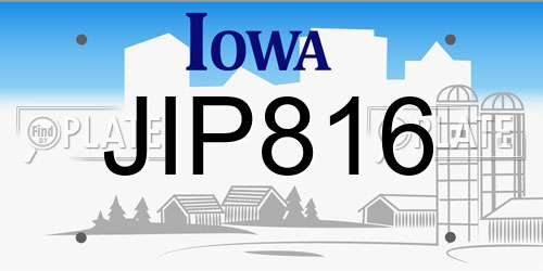 JIP816 Iowa License Plate