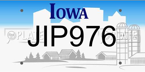 JIP976 Iowa License Plate