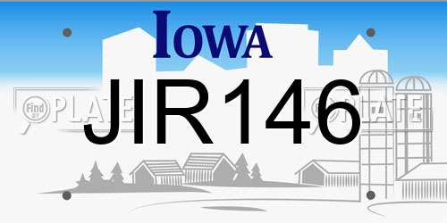 JIR146 Iowa License Plate