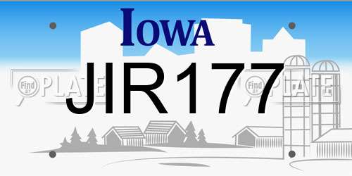 JIR177 Iowa License Plate