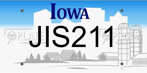 JIS211 Iowa License Plate