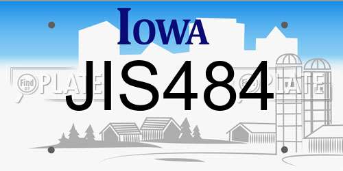 JIS484 Iowa License Plate