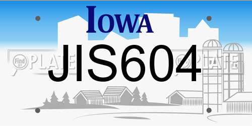 JIS604 Iowa License Plate