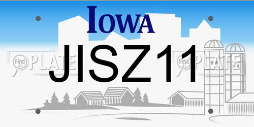 JISZ11 Iowa License Plate