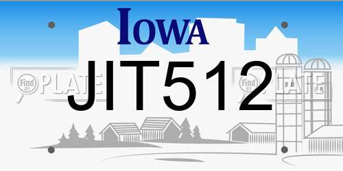 JIT512 Iowa License Plate