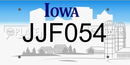 JJF054 Iowa License Plate