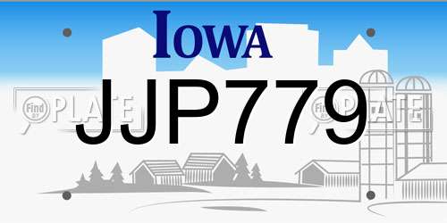 JJP779 Iowa License Plate