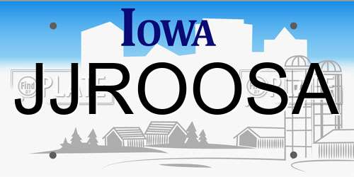 JJROOSA Iowa License Plate