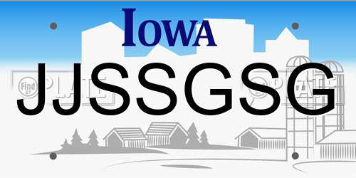 JJSSGSG Iowa License Plate