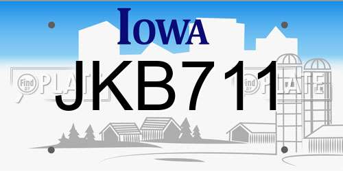 JKB711 Iowa License Plate
