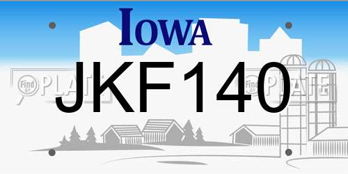 JKF140 Iowa License Plate