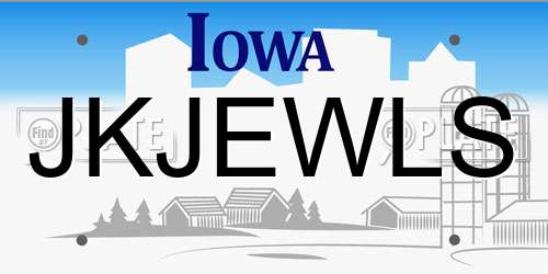 JKJEWLS Iowa License Plate