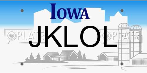 JKLOL Iowa License Plate