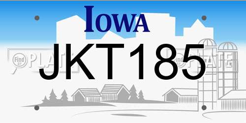 JKT185 Iowa License Plate