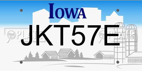 JKT57E Iowa License Plate