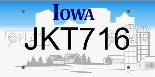 JKT716 Iowa License Plate