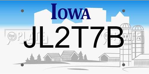 JL2T7B Iowa License Plate