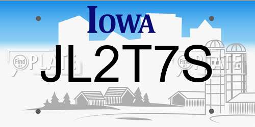 JL2T7S Iowa License Plate