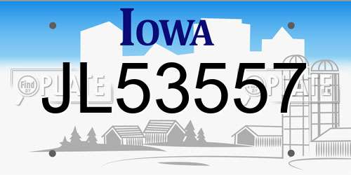 JL53557 Iowa License Plate