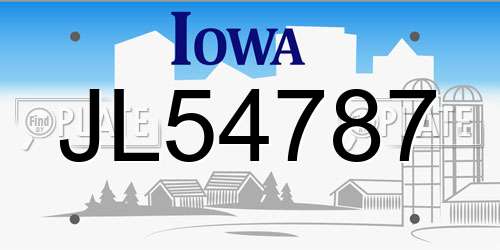 JL54787 Iowa License Plate