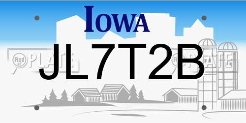 JL7T2B Iowa License Plate